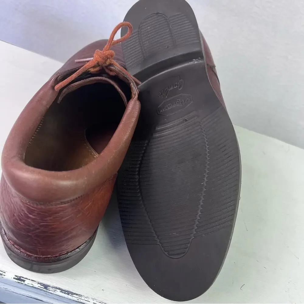 TAUER & JOHNSON Shoes Oxford Mens 12 Brown Handcrafted Leather Lace Up